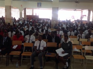 Parents and students before the talk began